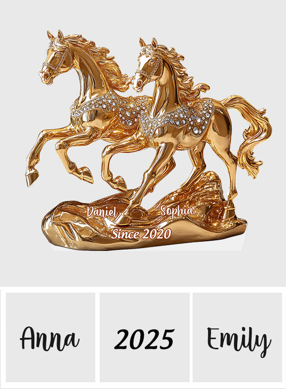 Beautiful Horse Couple - Personalized Horse Custom Shaped Acrylic Plaque