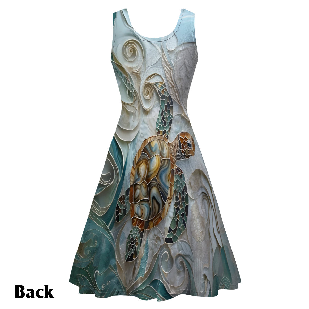 Salty Lil' Beach - Personalized Turtle Sleeveless Dress