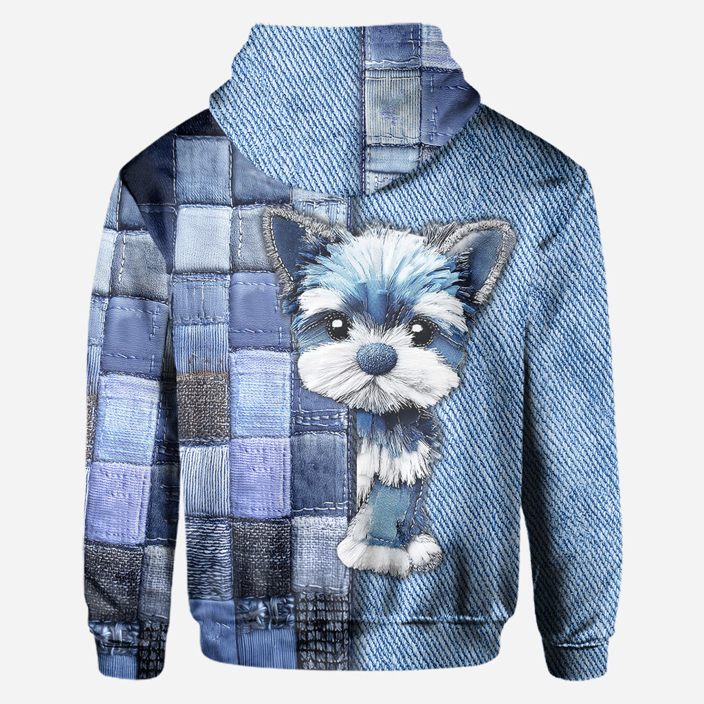 T-shirt personnalisé « J’adore les Yorkshire Terriers » avec motif chien.