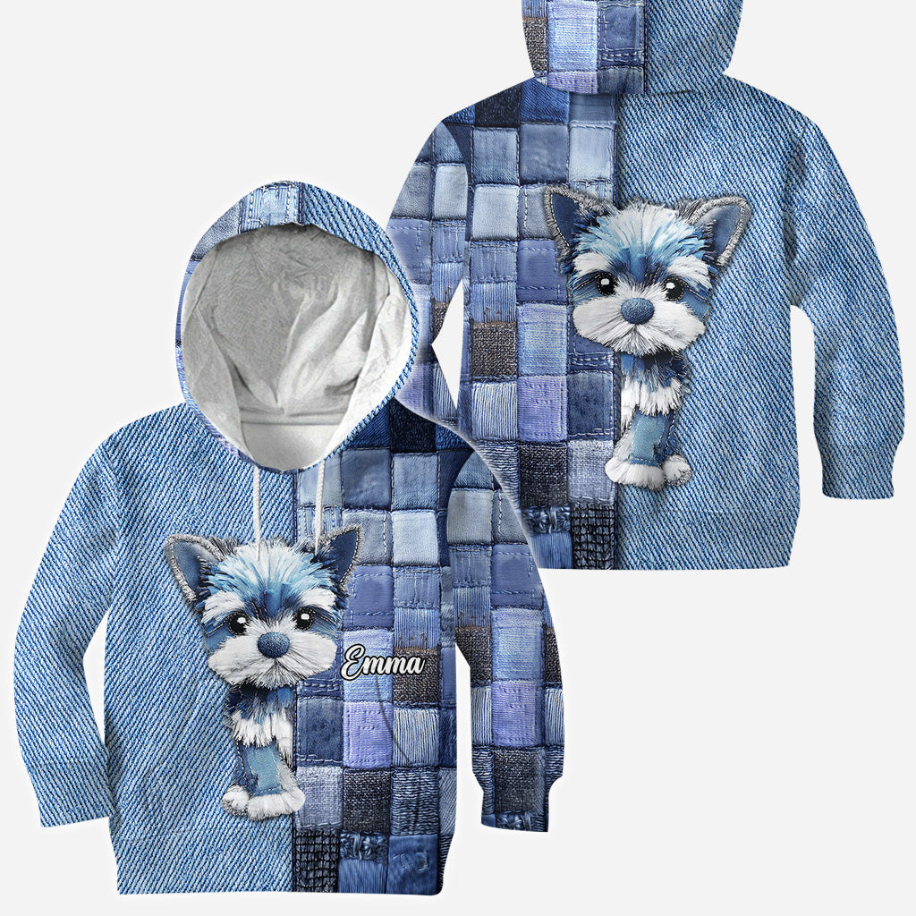 T-shirt personnalisé « J’adore les Yorkshire Terriers » avec motif chien.