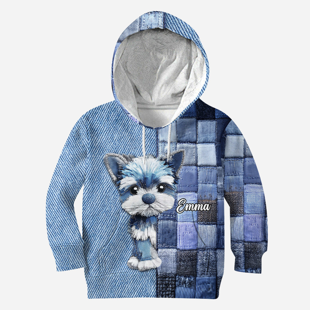 T-shirt personnalisé « J’adore les Yorkshire Terriers » avec motif chien.