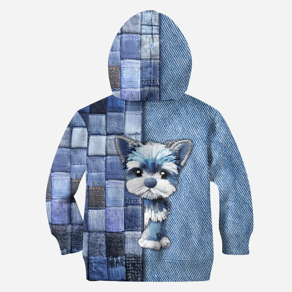 T-shirt personnalisé « J’adore les Yorkshire Terriers » avec motif chien.