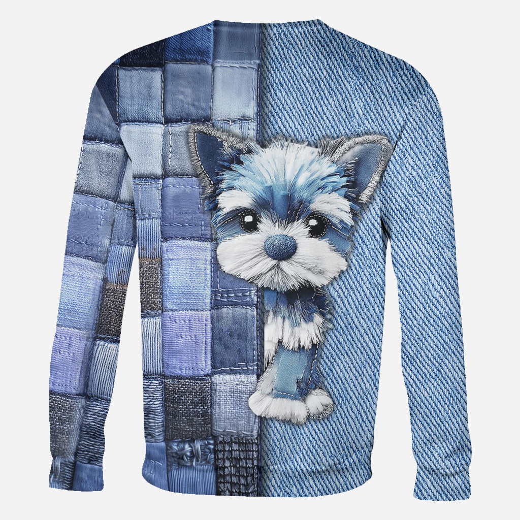 T-shirt personnalisé « J’adore les Yorkshire Terriers » avec motif chien.