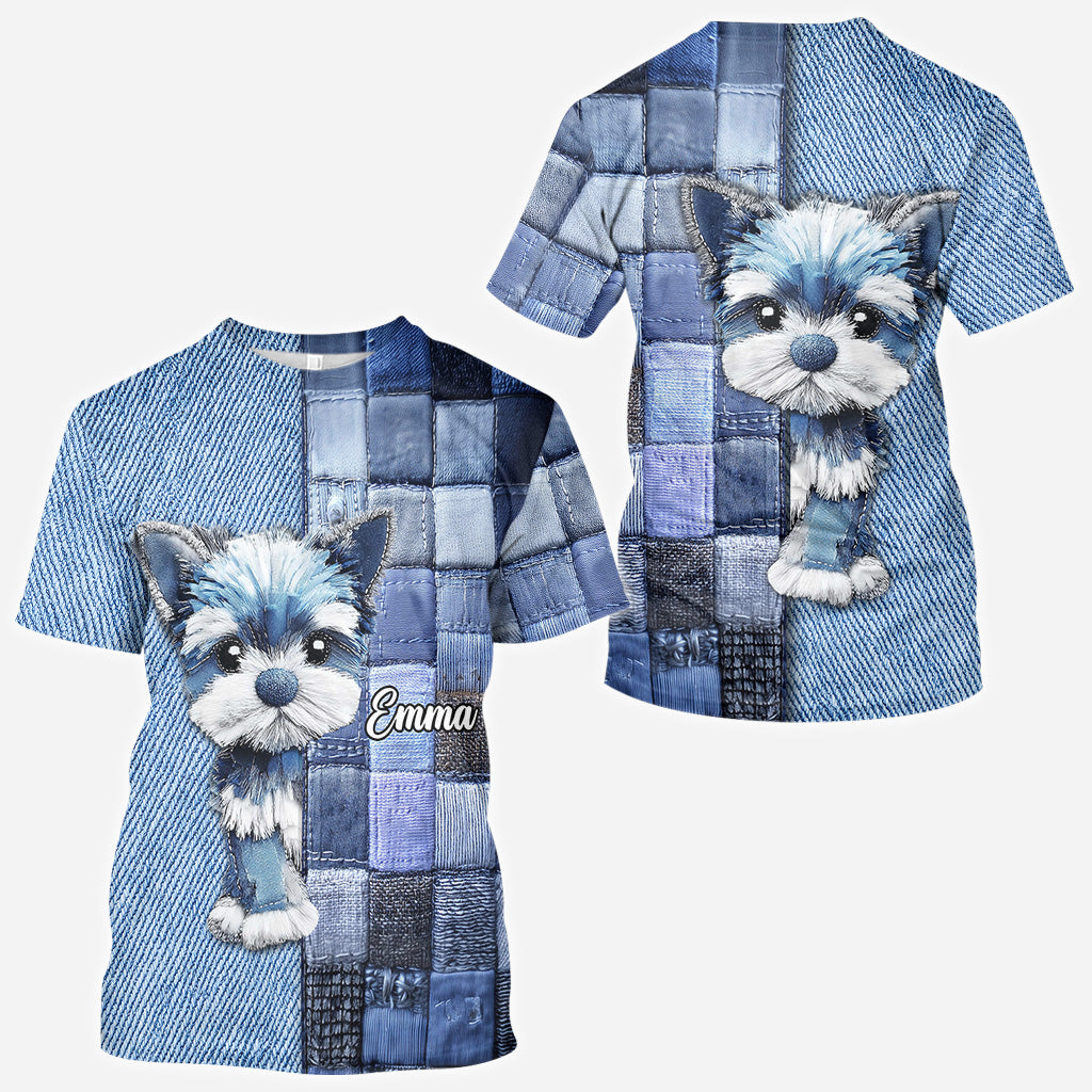 T-shirt personnalisé « J’adore les Yorkshire Terriers » avec motif chien.