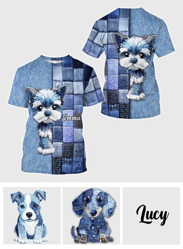 T-shirt personnalisé « J’adore les Yorkshire Terriers » avec motif chien.