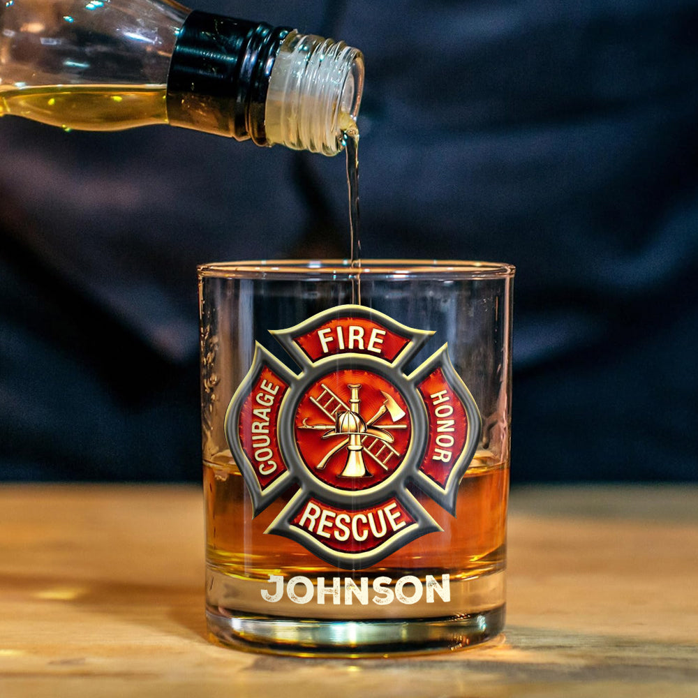 Retired Firefighter - Personalized Firefighter Whiskey Decanter Set