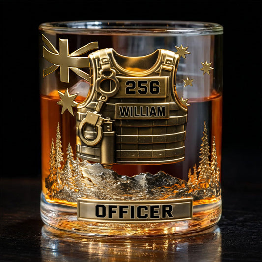 Serve And Protect - Personalized Police Officer Whiskey Decanter Set