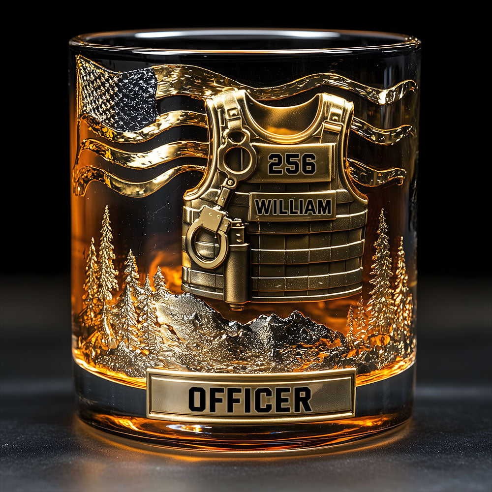 Servir et protéger - Verre à whisky personnalisé pour policier