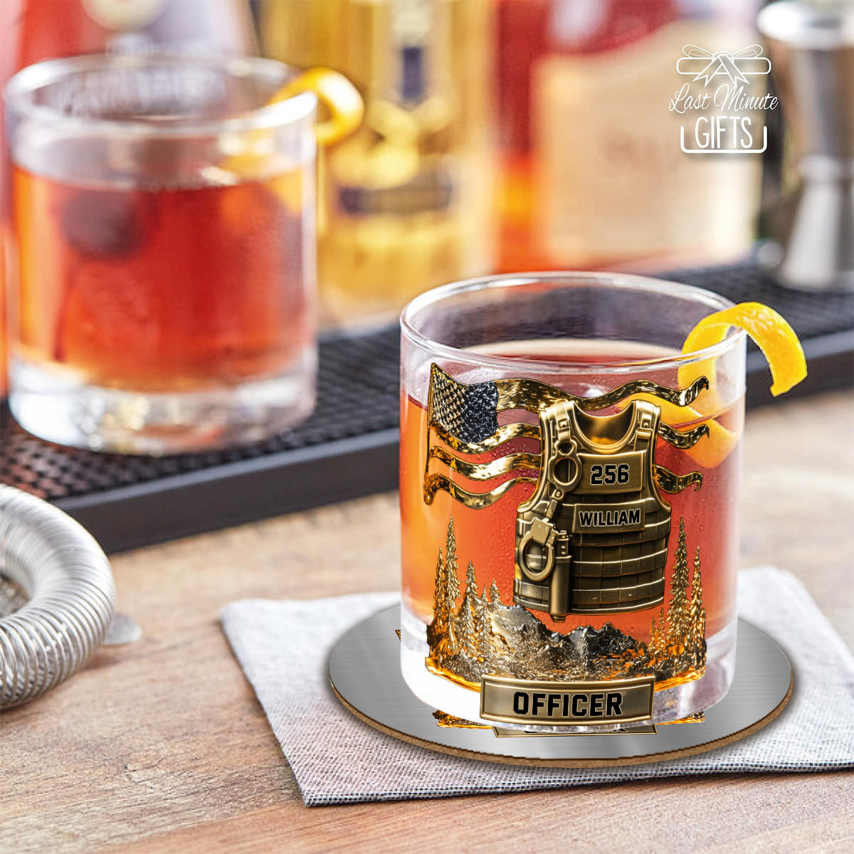 Servir et protéger - Verre à whisky personnalisé pour policier