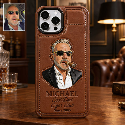 Dad Loves Cigars - Personalized Father Fully Printed Wallet Phone Case
