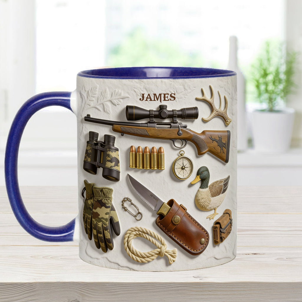 J'adore la chasse - Mug et sous-verre personnalisés sur le thème de la chasse