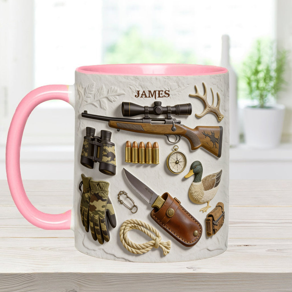 J'adore la chasse - Mug et sous-verre personnalisés sur le thème de la chasse