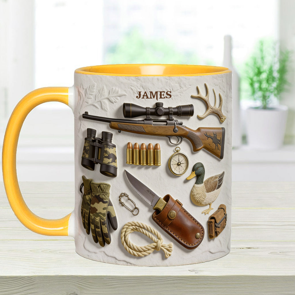 J'adore la chasse - Mug et sous-verre personnalisés sur le thème de la chasse