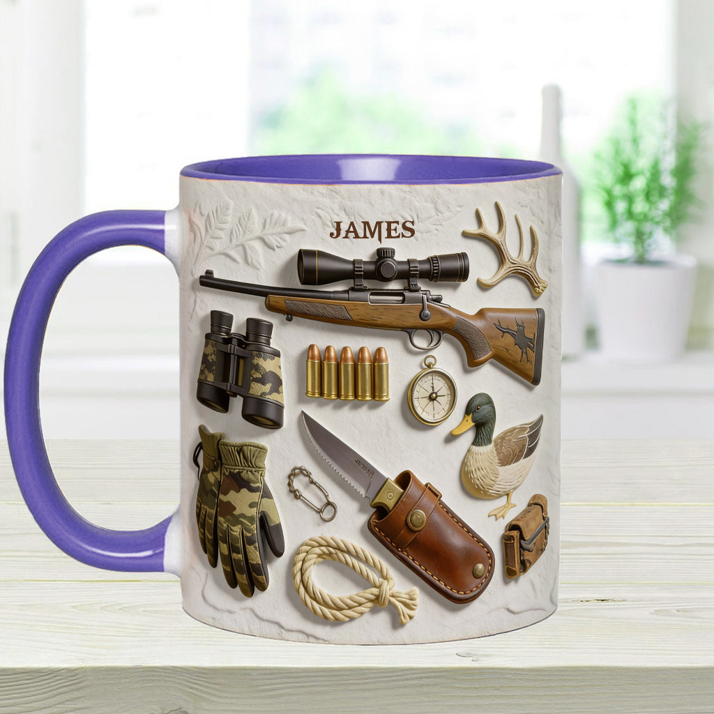 J'adore la chasse - Mug et sous-verre personnalisés sur le thème de la chasse