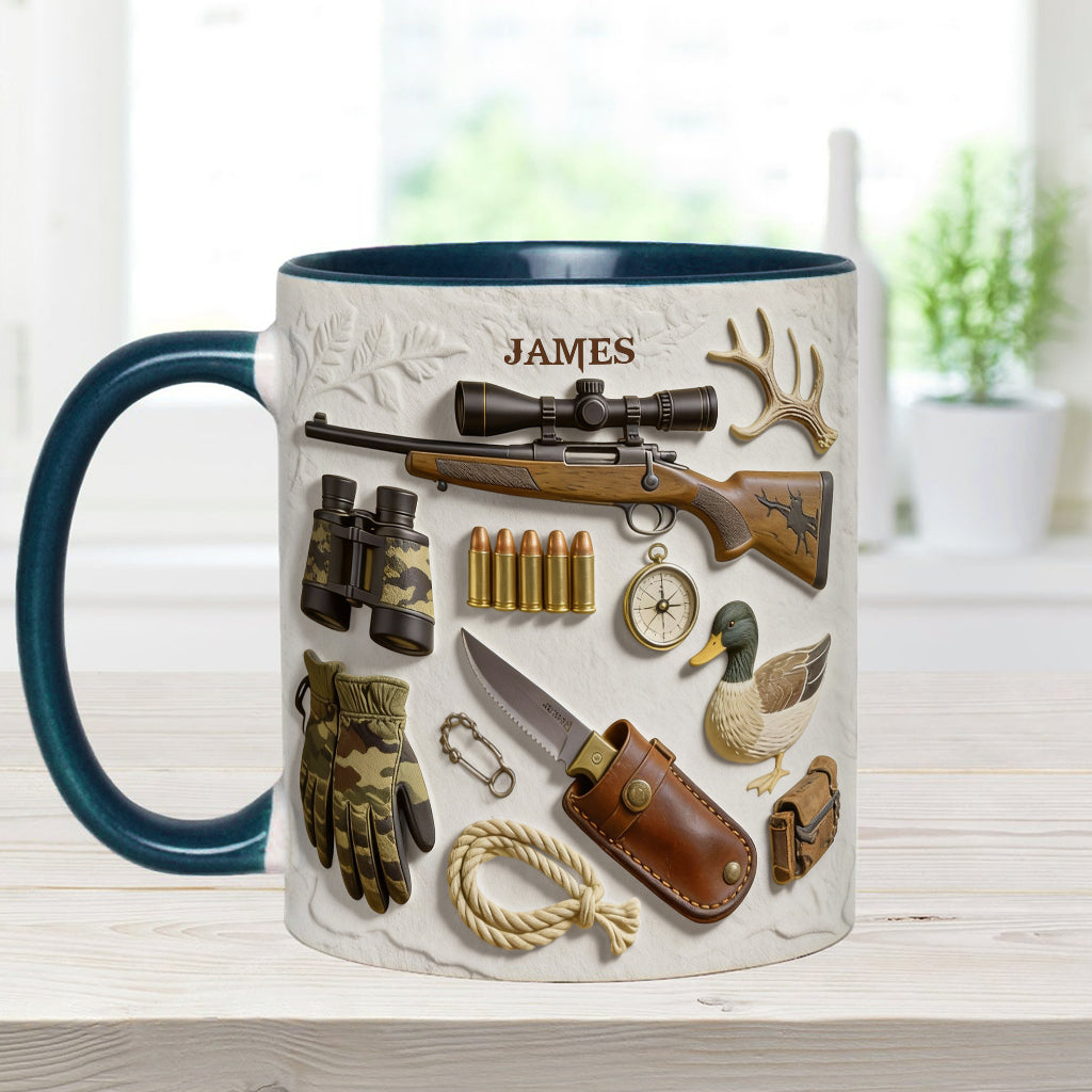 J'adore la chasse - Mug et sous-verre personnalisés sur le thème de la chasse