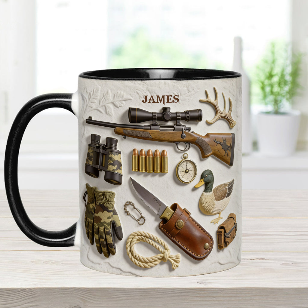 J'adore la chasse - Mug et sous-verre personnalisés sur le thème de la chasse