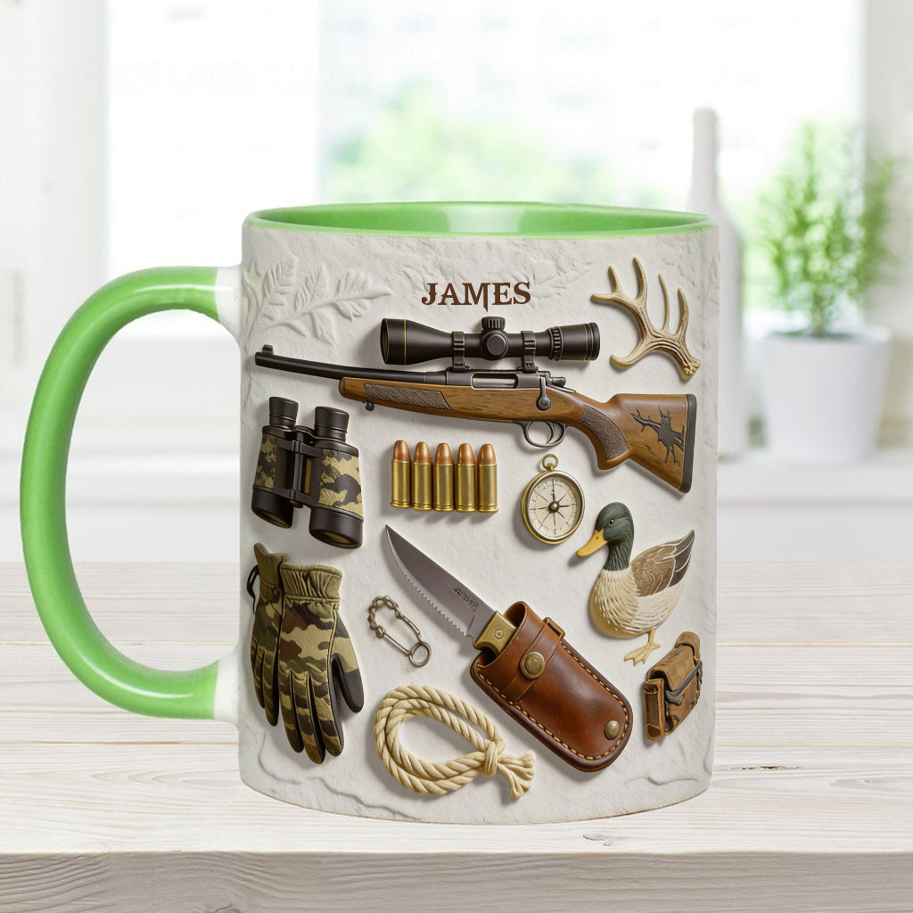 J'adore la chasse - Mug et sous-verre personnalisés sur le thème de la chasse