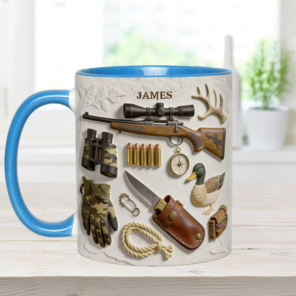 J'adore la chasse - Mug et sous-verre personnalisés sur le thème de la chasse