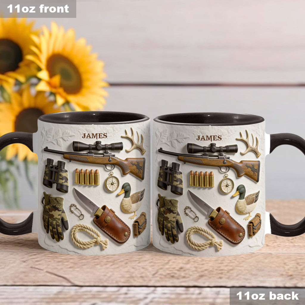 J'adore la chasse - Mug et sous-verre personnalisés sur le thème de la chasse