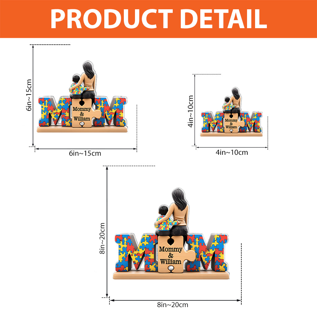 Maman d'enfant autiste - Plaque acrylique personnalisée pour la sensibilisation à l'autisme.