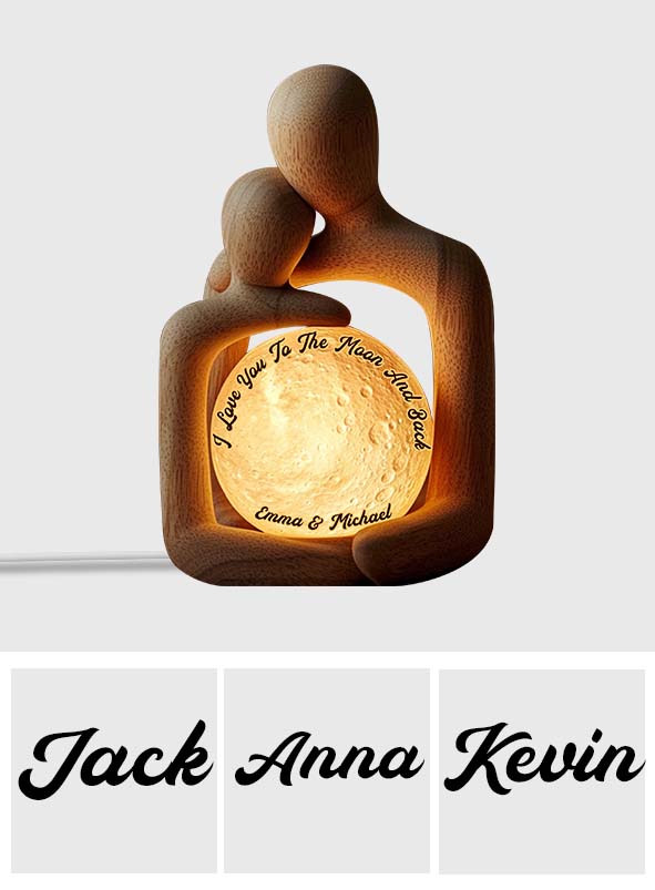 I Love You To The Moon And Back - Personalized Couple Acrylic LED Night Light