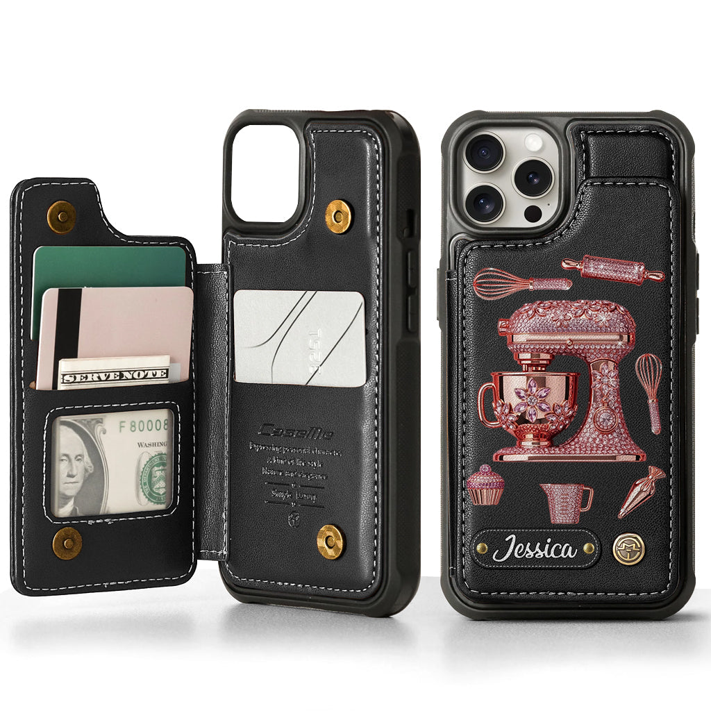 Passionné(e) de pâtisserie - Étui portefeuille personnalisé pour téléphone