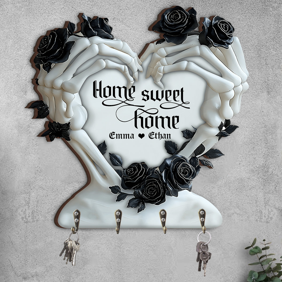 Jusqu'à ce que la mort nous sépare - Porte-clés personnalisé en forme de crâne