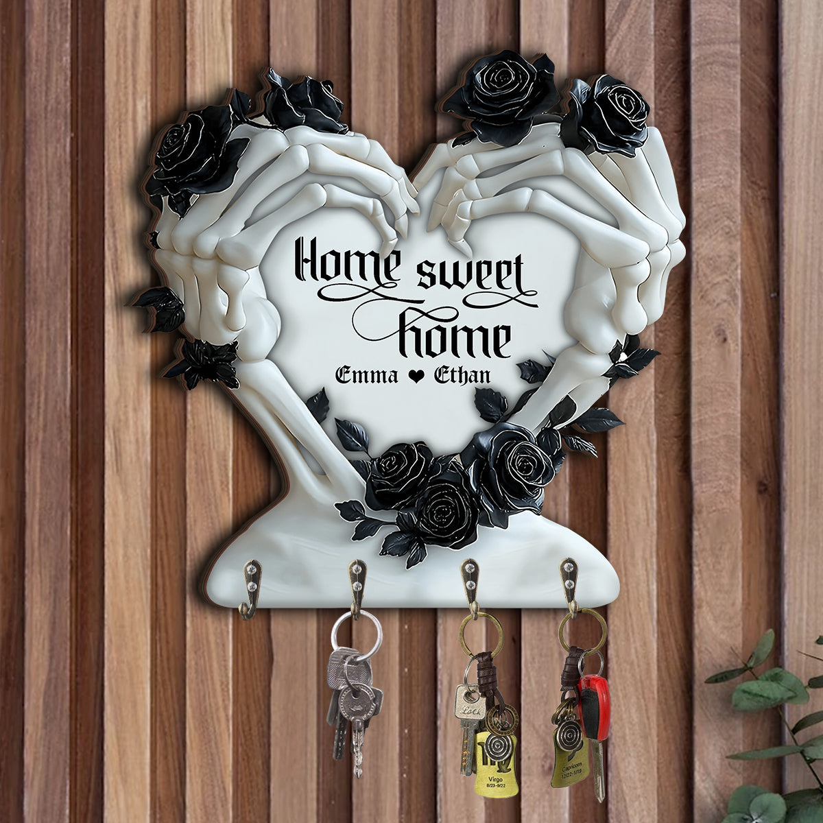 Jusqu'à ce que la mort nous sépare - Porte-clés personnalisé en forme de crâne