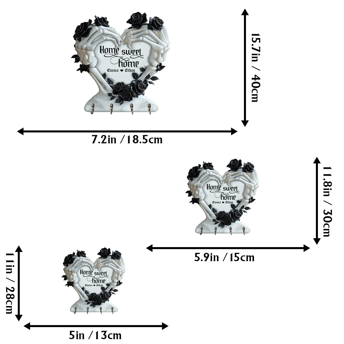 Jusqu'à ce que la mort nous sépare - Porte-clés personnalisé en forme de crâne