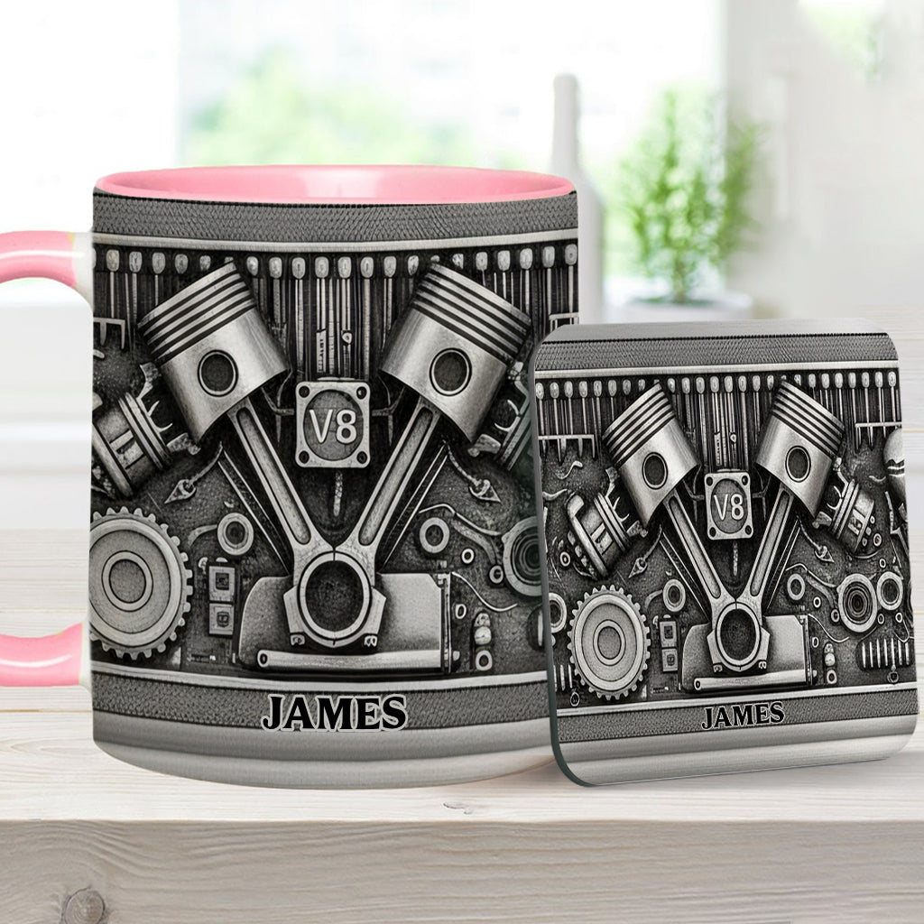 Mechanic Lovers - Personalized Car Lover Accent Mug & Coaster