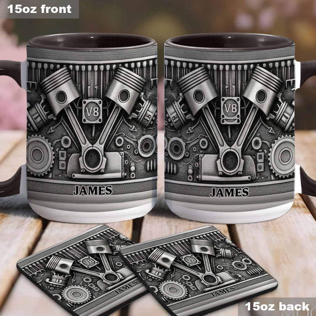 Mechanic Lovers - Personalized Car Lover Accent Mug & Coaster