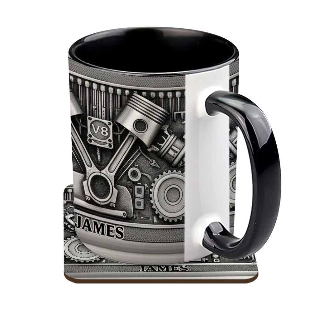 Mechanic Lovers - Personalized Car Lover Accent Mug & Coaster
