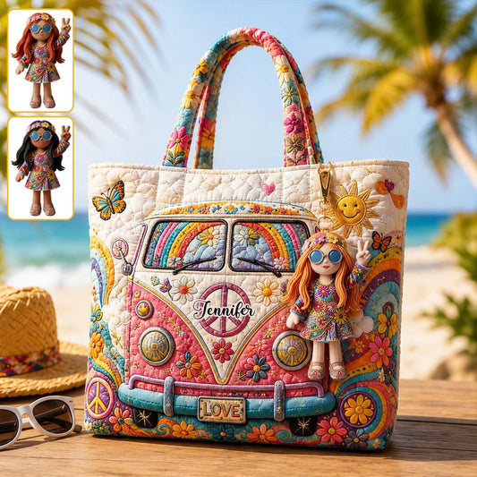 Sac Hippie Soul Avec Charme - Sac Tote Matelassé Personnalisé Avec Charme Doux