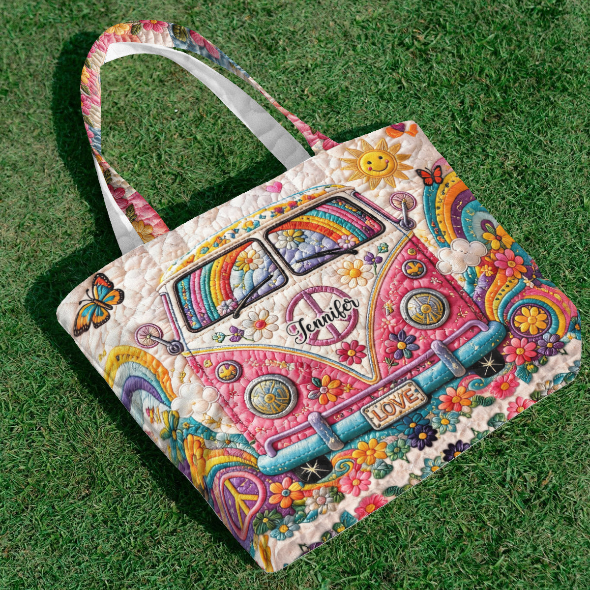 Sac Hippie Soul Avec Charme - Sac Tote Matelassé Personnalisé Avec Charme Doux