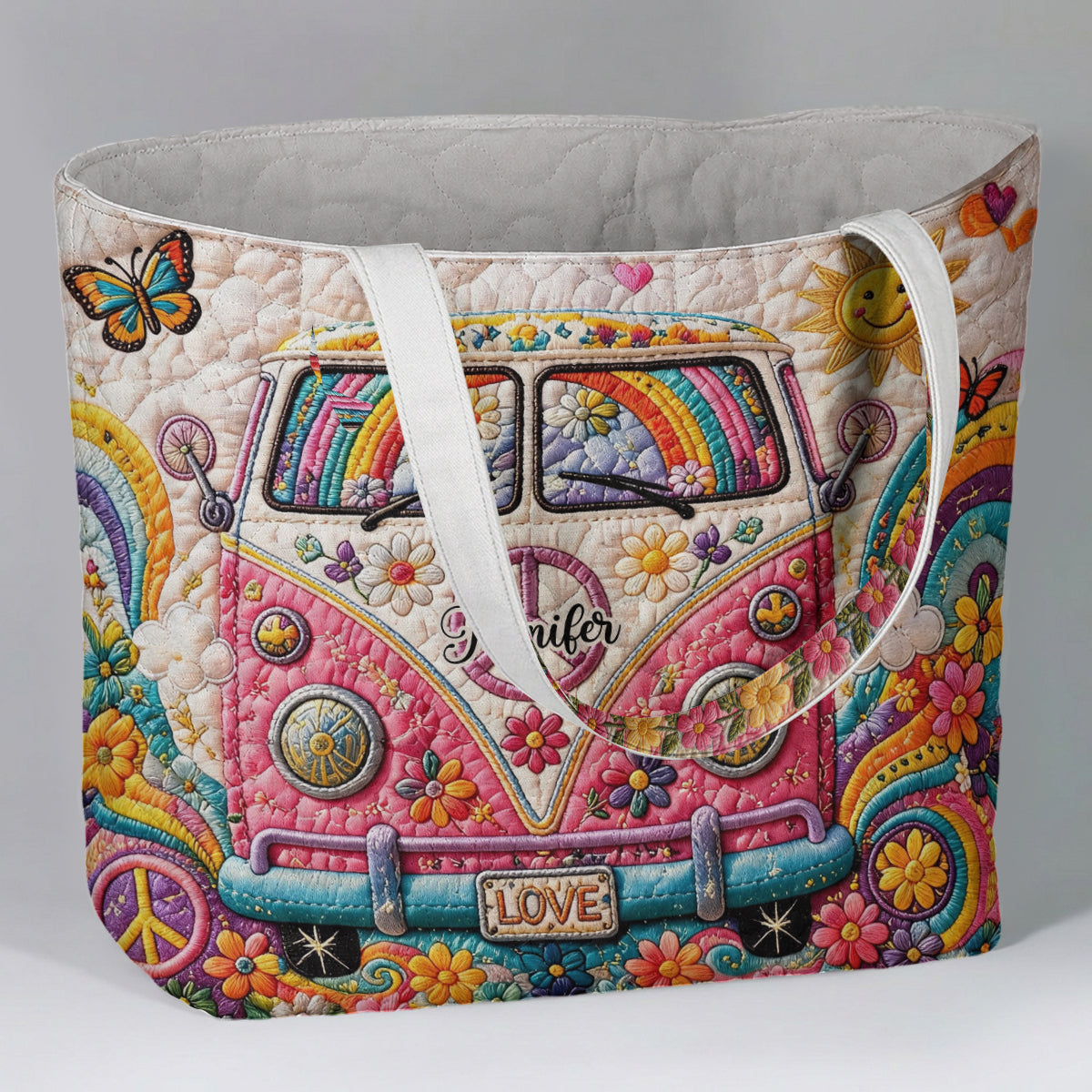 Sac Hippie Soul Avec Charme - Sac Tote Matelassé Personnalisé Avec Charme Doux