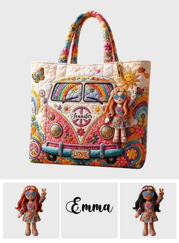 Sac Hippie Soul Avec Charme - Sac Tote Matelassé Personnalisé Avec Charme Doux