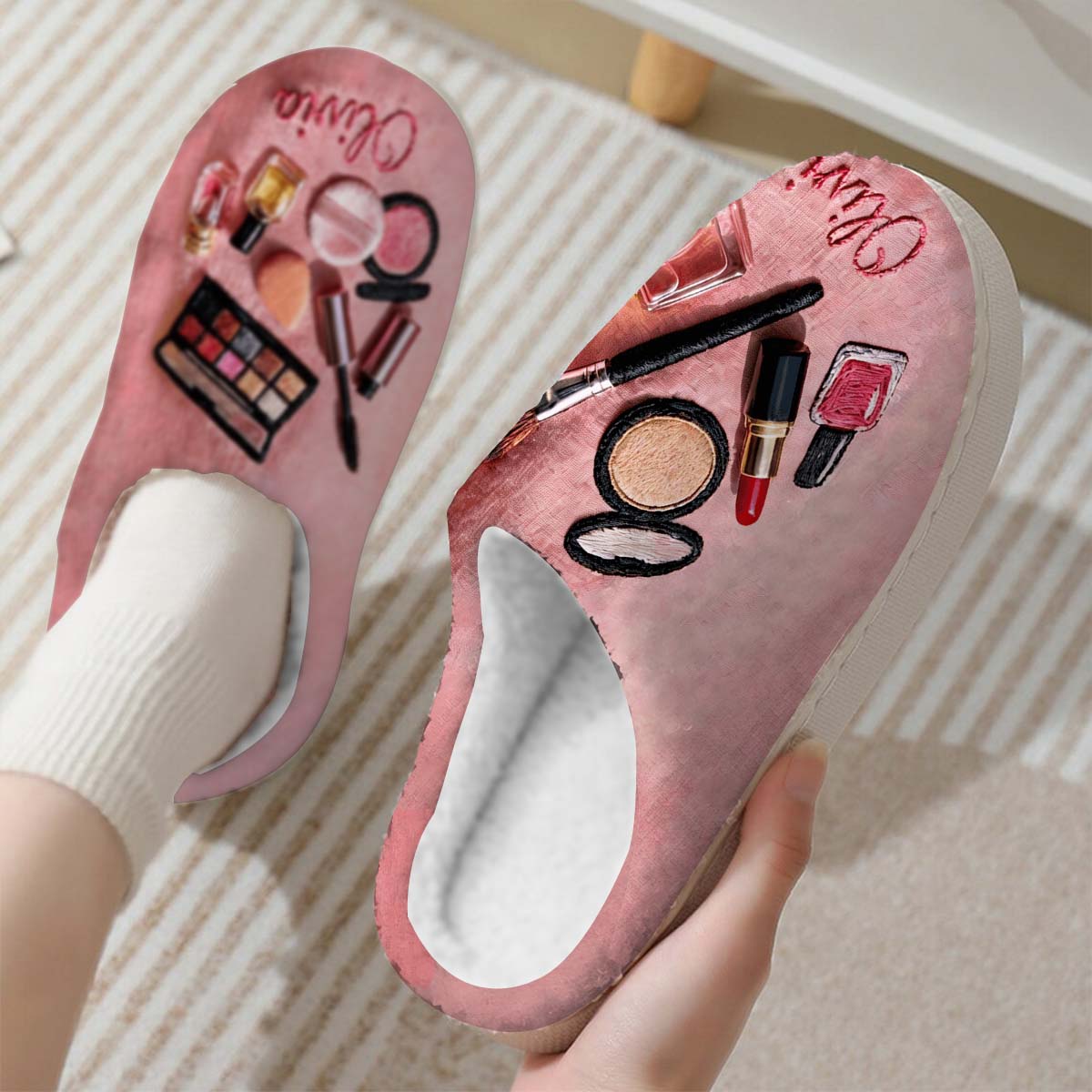 Beauty Routine - Personalized Makeup Slippers
