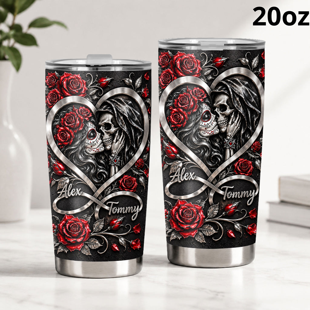 Love You Infinite - Personalized Skull Tumbler