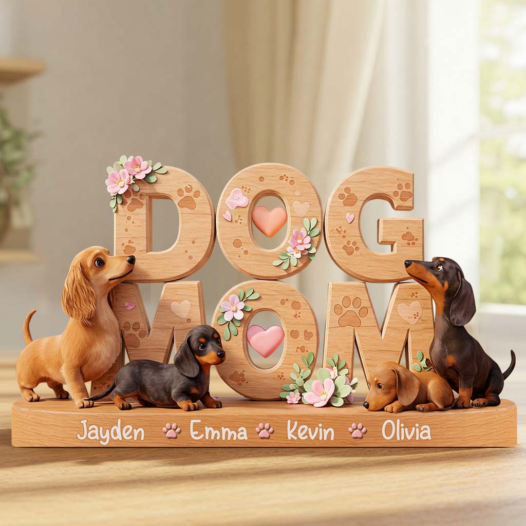 Maman de chien - Plaque acrylique personnalisée en forme de chien