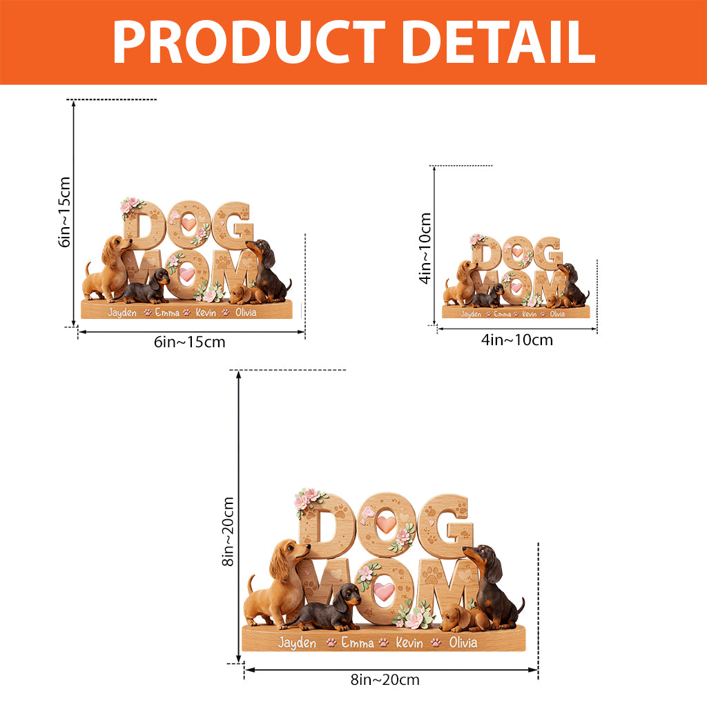 Maman de chien - Plaque acrylique personnalisée en forme de chien