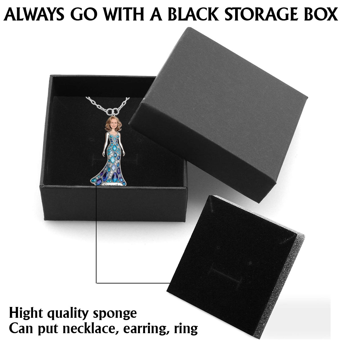 Any Birth Stone Effect - Personalized Birth Stone Shaped Metal Pendant Necklace