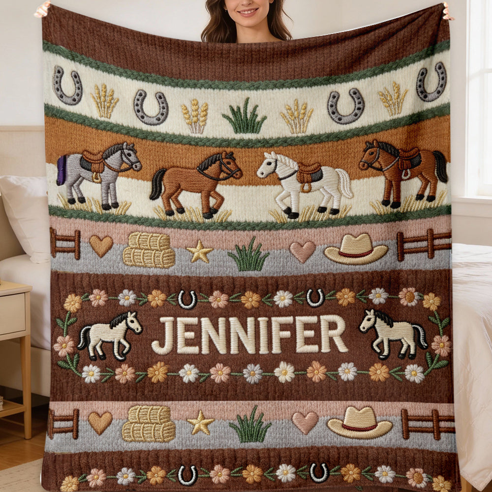 Love Horses - Personalized Horse Blanket