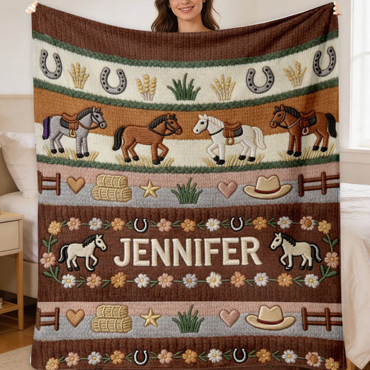 J'adore les chevaux - Couverture personnalisée pour chevaux