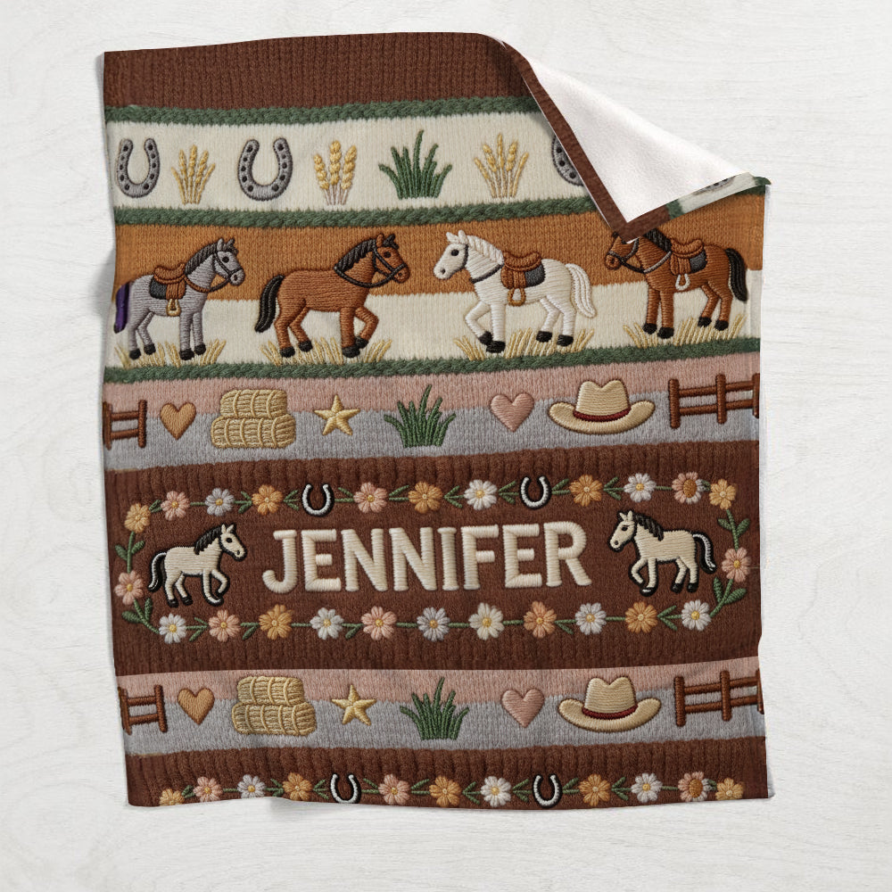 Love Horses - Personalized Horse Blanket