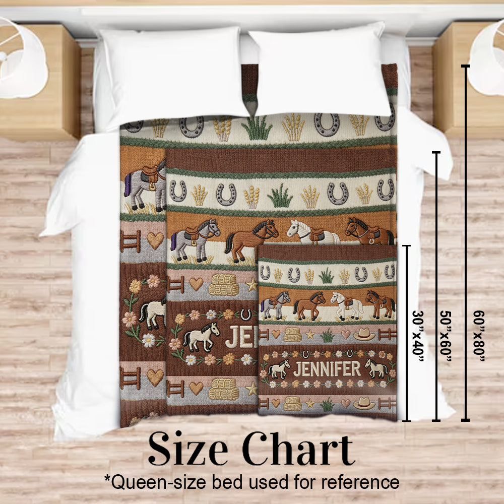 Love Horses - Personalized Horse Blanket