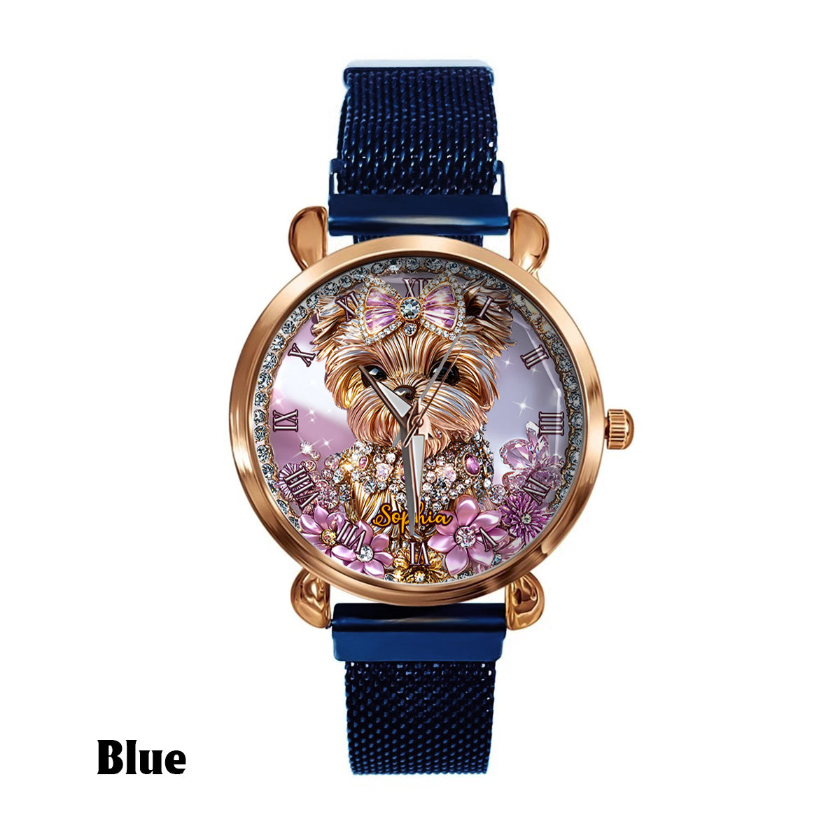 Amoureux du Yorkshire Terrier - Montre-bracelet personnalisée pour femme avec un chien 