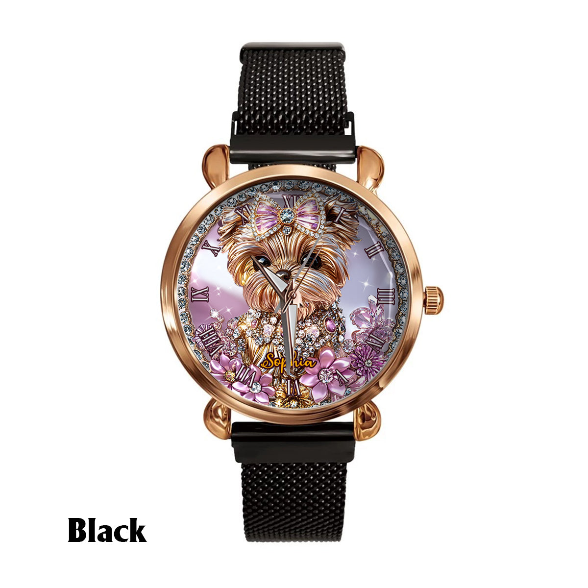 Amoureux du Yorkshire Terrier - Montre-bracelet personnalisée pour femme avec un chien 
