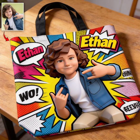 Sac fourre-tout personnalisé Popart - Sac pour enfant personnalisé