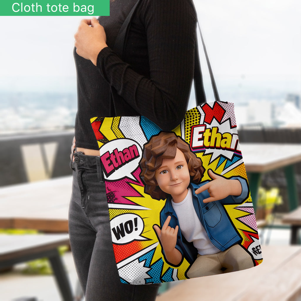 Sac fourre-tout personnalisé Popart - Sac pour enfant personnalisé