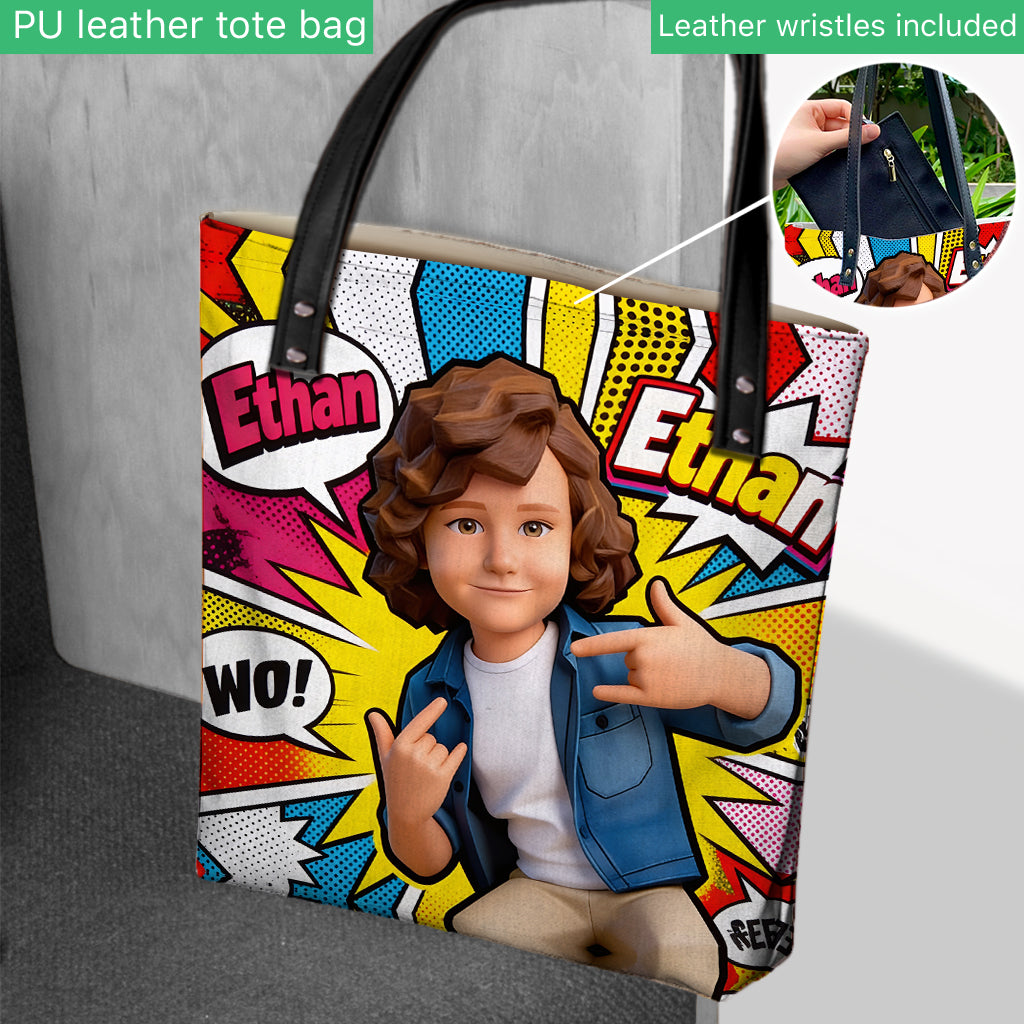 Sac fourre-tout personnalisé Popart - Sac pour enfant personnalisé